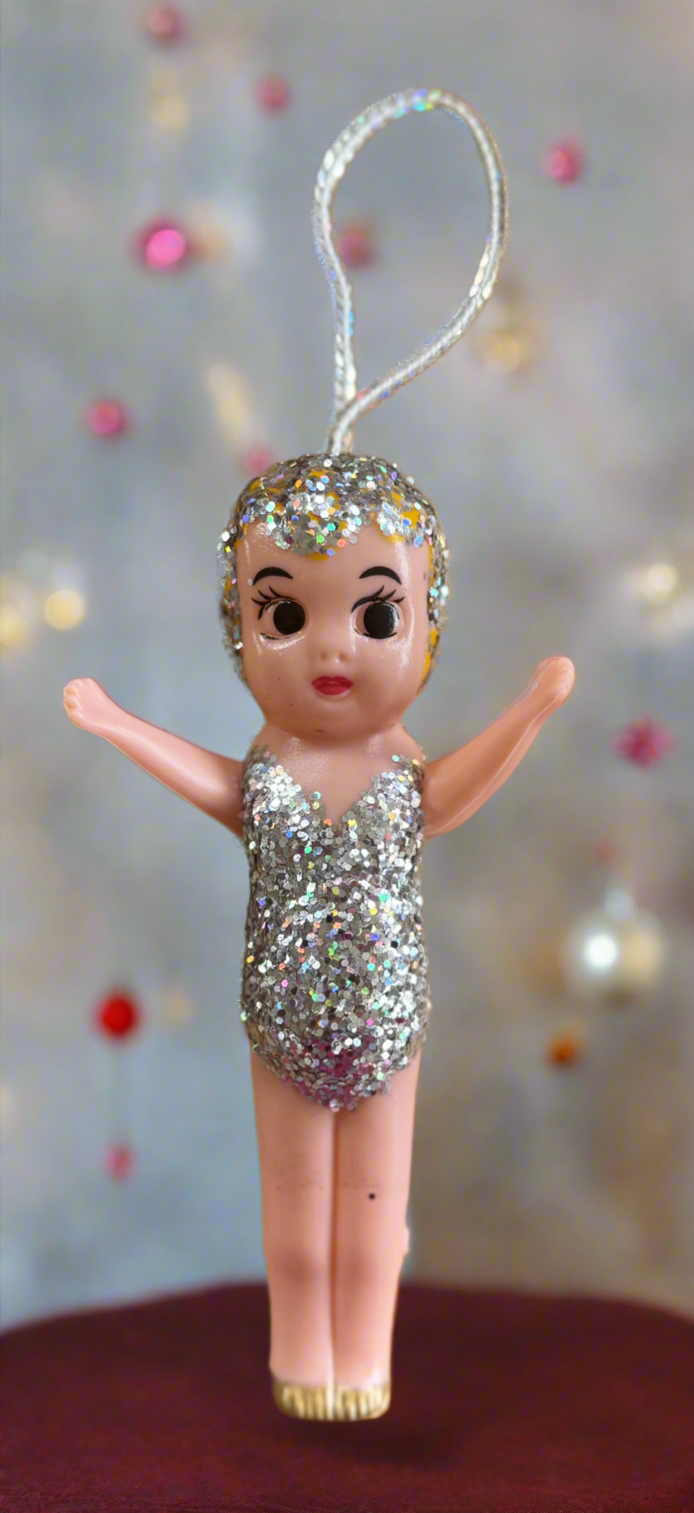 Christmas Kewpie Ornament Silver