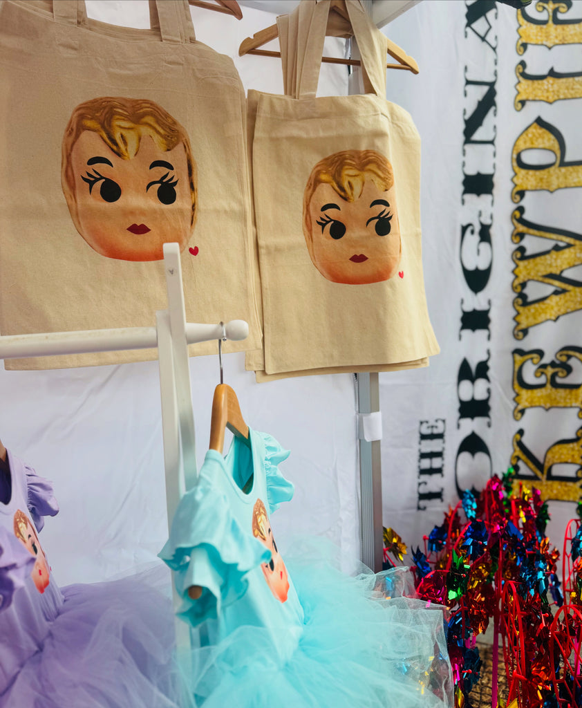 Gold Kewpie Head & heart deco Tote bag