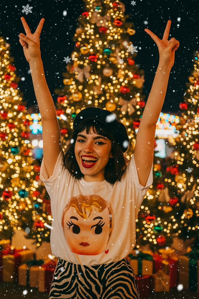 T-Shirt - Gold Kewpie Head design with Pink Heart deco